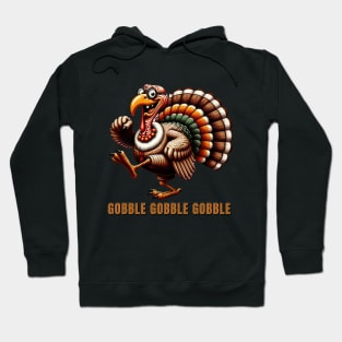 Thanksgiving Turkey Gobble Vintage Design Hoodie